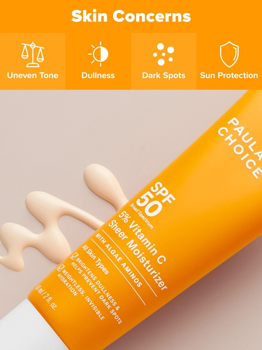 5 c-vitamiinia sisältävä ohut kosteusvoide spf 50