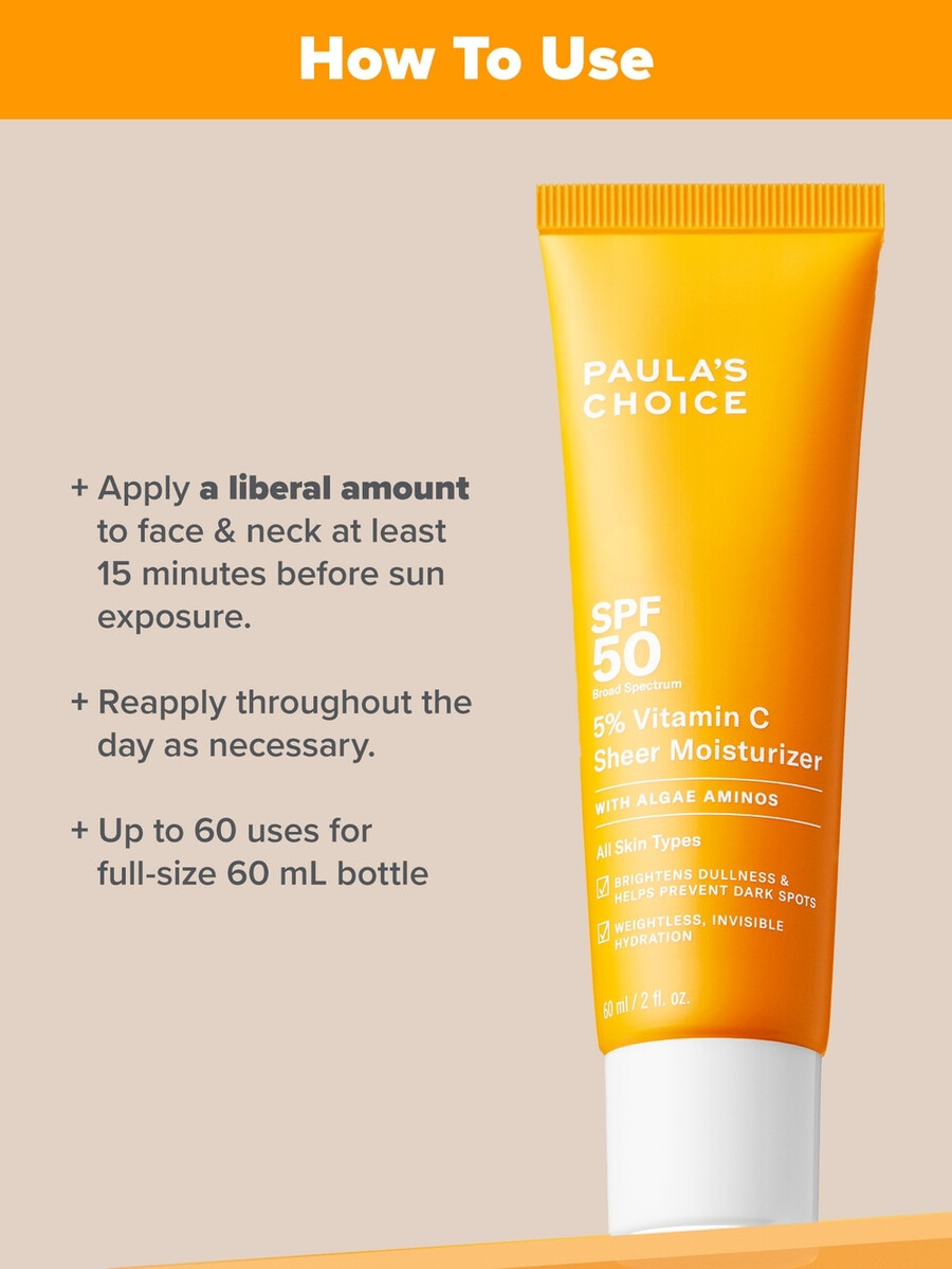 5 c-vitamiinia sisältävä ohut kosteusvoide spf 50